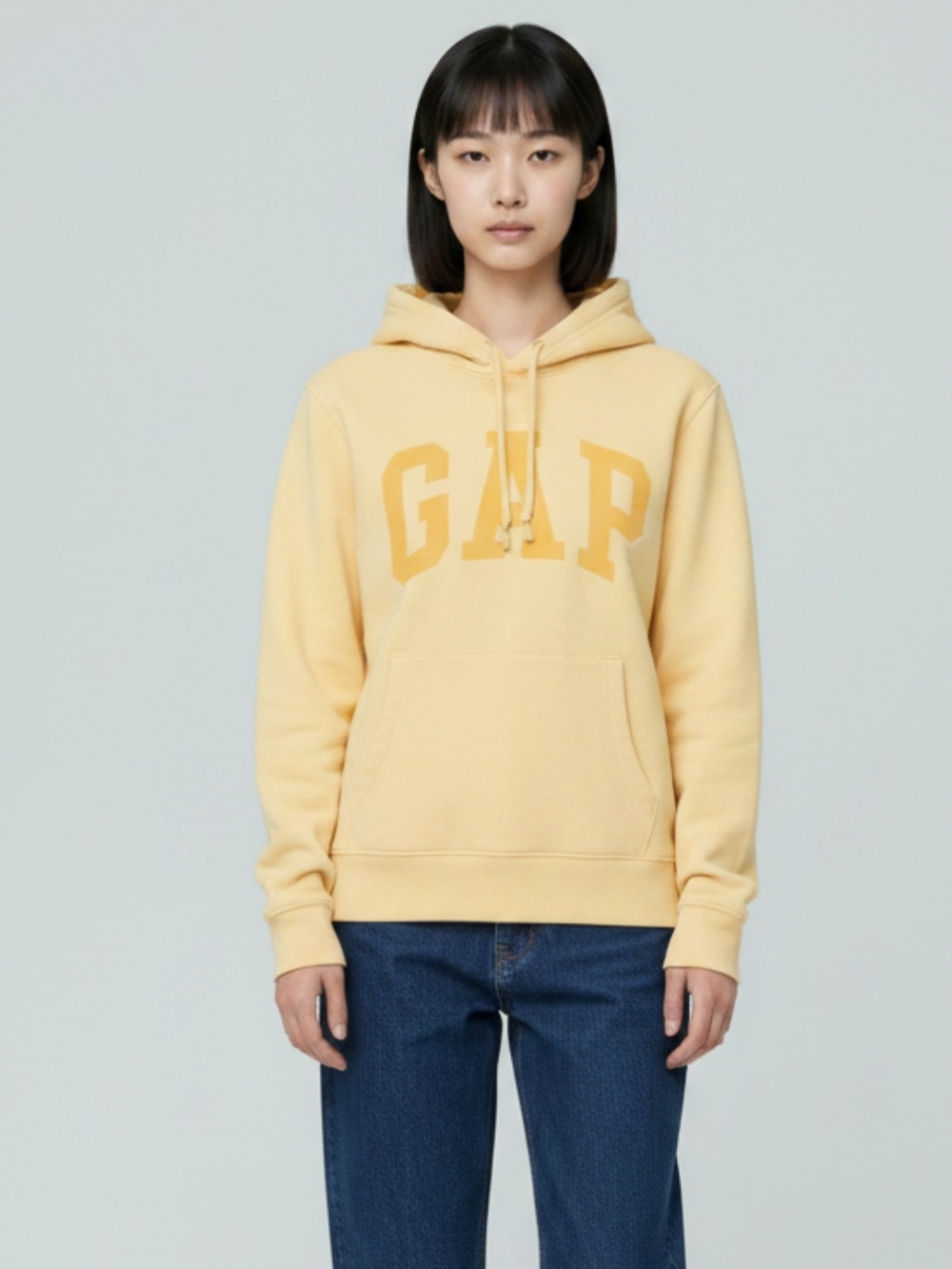 GAP Yellow Pullover Hoodie with Yellow Logo